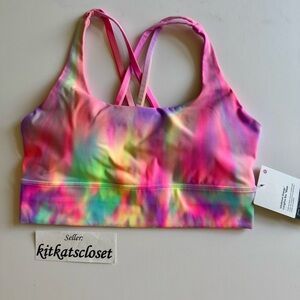 🆕 PSYCHEDELIC WASH MULTI - NWT lululemon energy longline bra SIZE 8